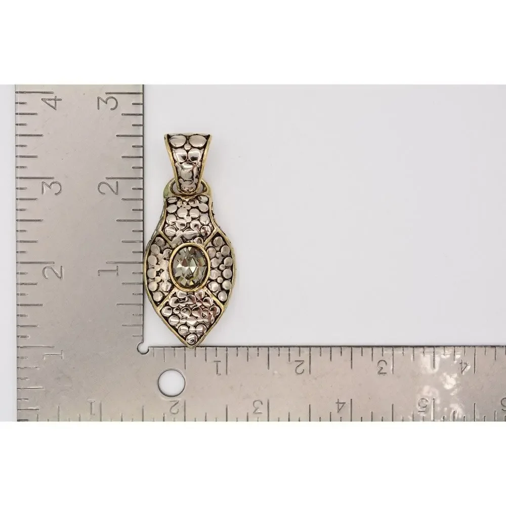 Vintage Snake Pendant Cobra Reptile Gunmetal Rhinestone Crystal Silver BinAT